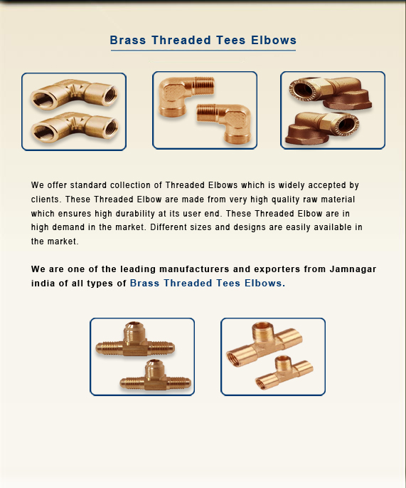 Brass Threaded Tees Elbows